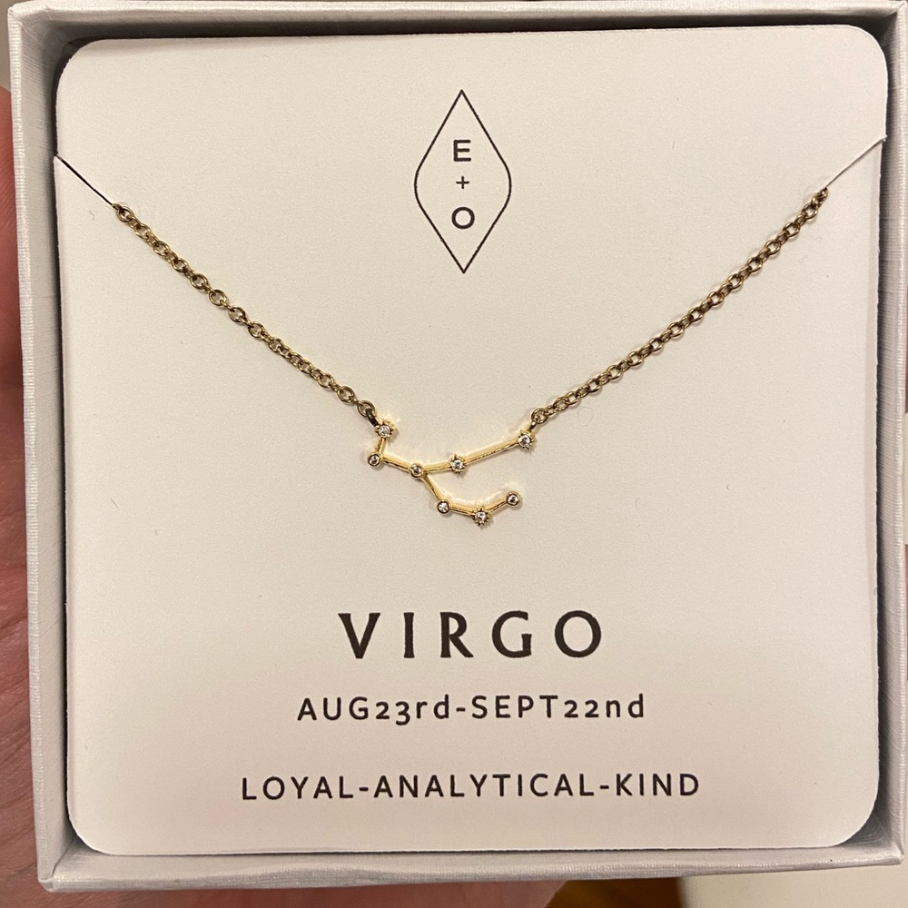 Virgo zodiac gold necklace